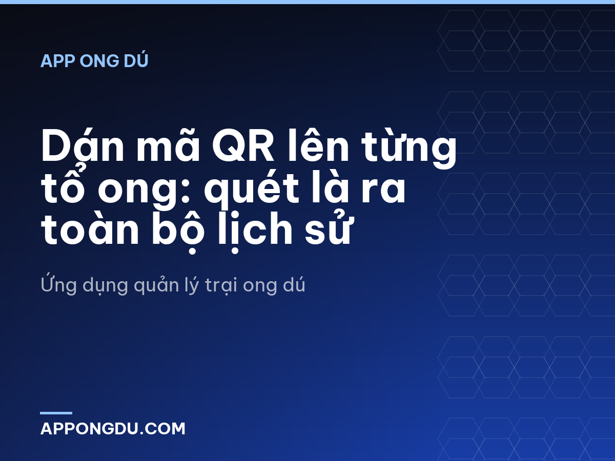 Dán mã QR lên từng tổ ong: quét là ra toàn bộ lịch sử