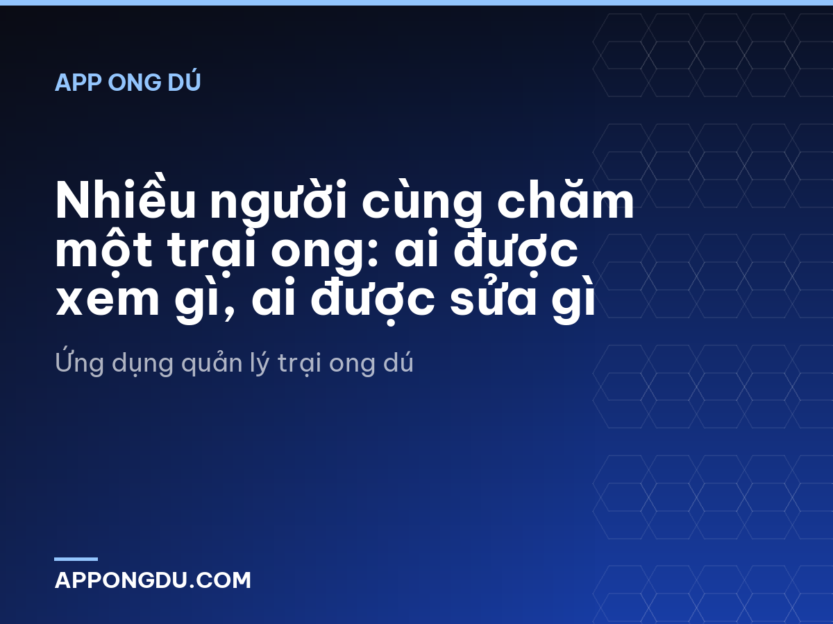 Nhiều người cùng chăm một trại ong: ai được xem gì, ai được sửa gì