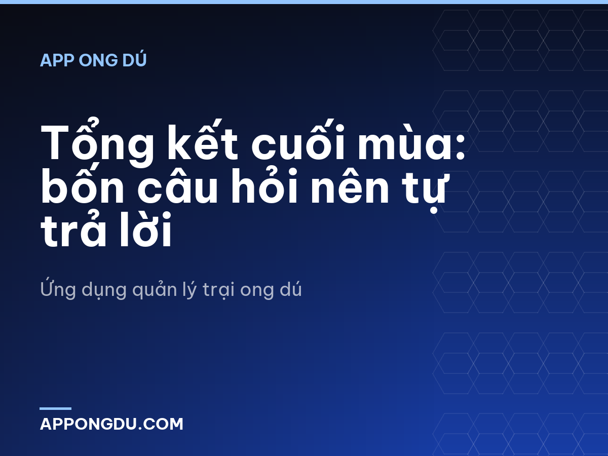 Tổng kết cuối mùa: bốn câu hỏi nên tự trả lời