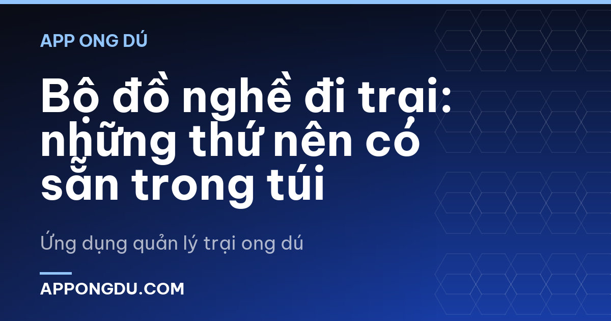 Bộ đồ nghề đi trại: những thứ nên có sẵn trong túi